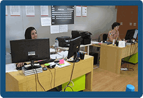 Os escritórios da empresa de tradução M21Global Traducciones