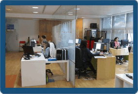 Os escritórios da empresa de tradução M21Global Traducciones